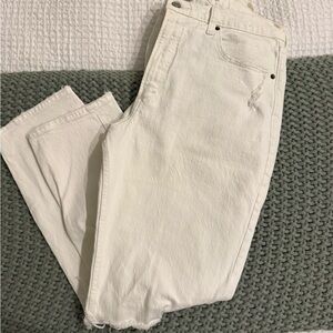 Abercrombie & Fitch Women's White Straight Leg Jeans